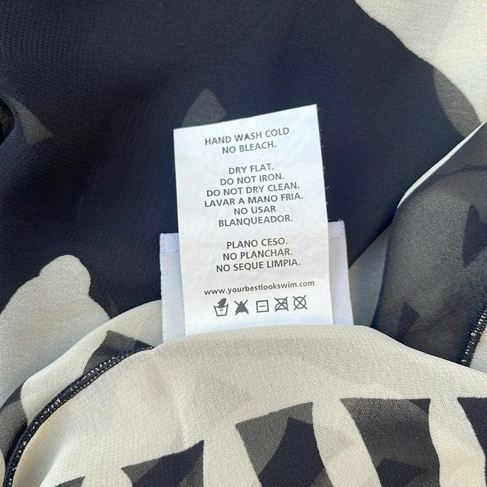 Black & Cream Color Chiffon Shawl / Wrap